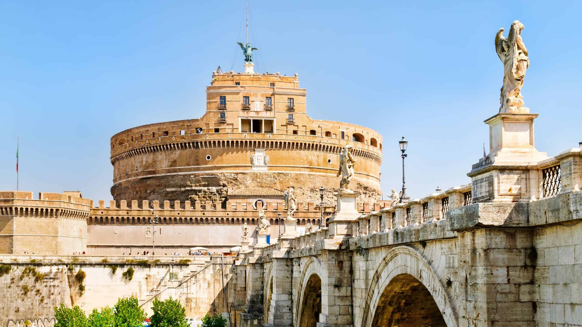 A view of Castel Sant'Angelo from the St. Angelo Bridge.